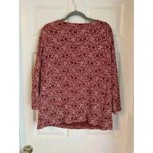 Dressbarn maroon red glitter shimmer blouse plus size 3x NWT XMAS HOLIDAY New - Picture 5 of 6